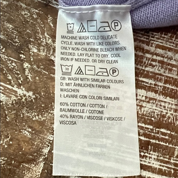 Isaac Mizrahi Live! Lavender Henley Top 1X Puff Sleeve Knit Short Sleeve - Picture 7 of 7